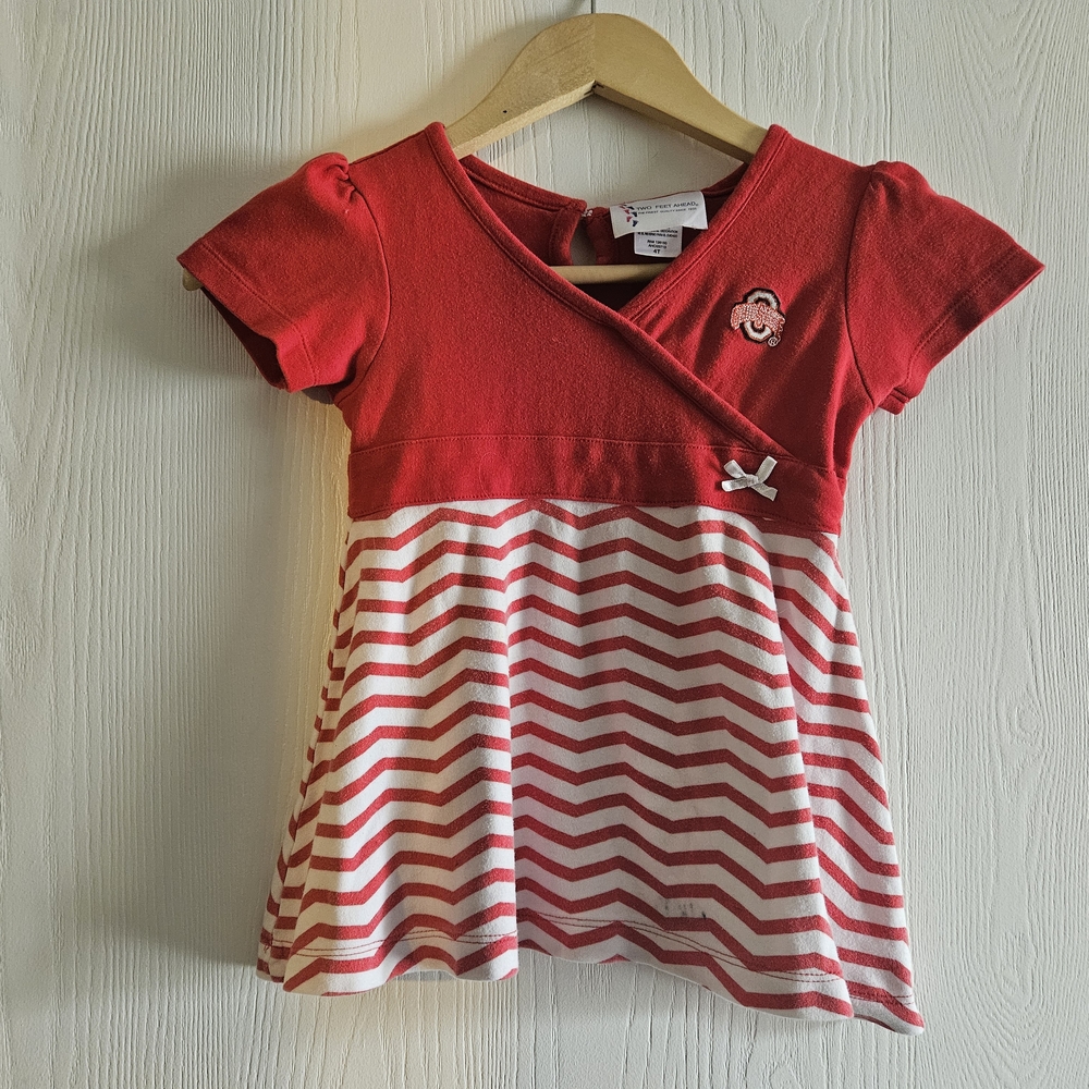 Red and White Ohio State Chevron Dress. Gently Used. Good Condition